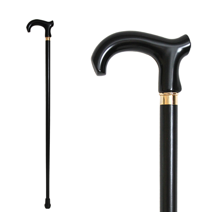 20707 Deluxe Wood Stick with Black Derby Plastic Handle/Copper R